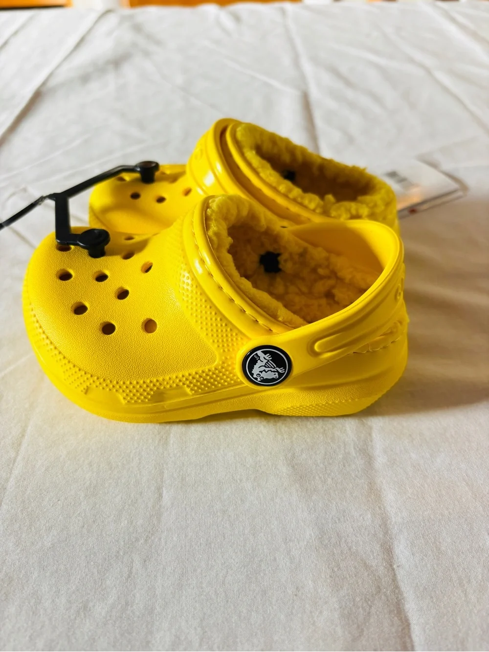 Crocs Kids' Classic Lined Clog | Kids' Slippers, Lemon, 5 Toddler